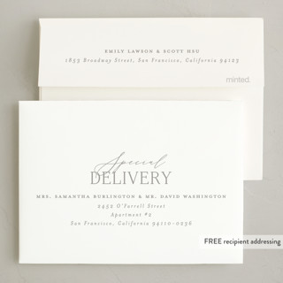 This is a fog petite holiday cards with foil pressed by Carolyn Nicks called delicate frame printing on recycled smooth signature in petite