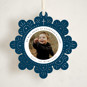 This is a midnight holiday card ornaments with foil pressed by Itsy Belle Studio called cross snowflake printing on recycled smooth signature in ornament