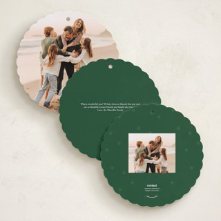 This is a evergreen holiday card ornaments with foil pressed by Lori Wemple called multi wreath printing on recycled smooth signature in ornament