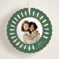 This is a garland holiday card ornaments with foil pressed by Antonia Jae Krajicek called painted wreath gilded printing on recycled smooth signature in ornament