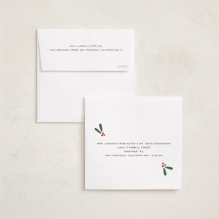 This is a garland holiday card ornaments with foil pressed by Antonia Jae Krajicek called painted wreath gilded printing on recycled smooth signature in ornament