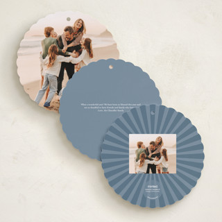 This is a midnight holiday card ornaments with foil pressed by Kelly Williams called scalloped circle printing on recycled smooth signature in ornament