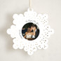 This is a snow holiday card ornaments with foil pressed by Anna Kasper called a very married christmas foil ornament printing on recycled smooth signature in ornament