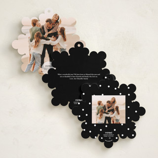 This is a snow holiday card ornaments with foil pressed by Anna Kasper called a very married christmas foil ornament printing on recycled smooth signature in ornament