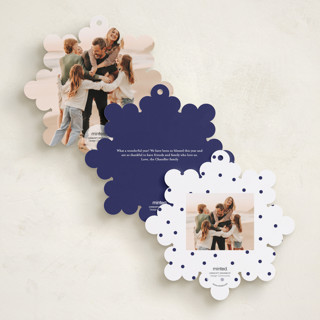 This is a midnight holiday card ornaments with foil pressed by Anna Kasper called a very married christmas foil ornament printing on recycled smooth signature in ornament