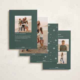 This is a wreath foil pressed holiday cards with foil pressed by Maria Alou called holiday scrapbook printing on recycled smooth signature in standard