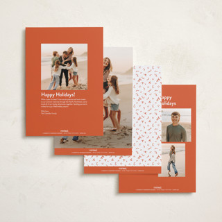 This is a tangerine foil pressed holiday cards with foil pressed by Claudia Orengo called year gallery printing on recycled smooth signature in standard