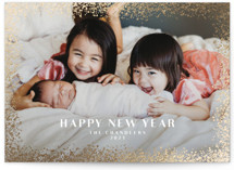 This is a white foil stamped holiday card by Paper Dahlia called beauchamps with foil-pressed printing on smooth signature in standard.