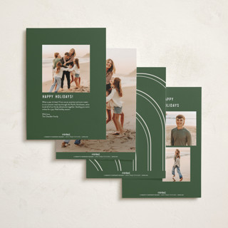 This is a pine foil pressed holiday cards with foil pressed by Brianne Larsen called curve printing on recycled smooth signature in standard