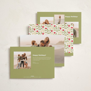 This is a cream foil pressed holiday cards with foil pressed by Jenny Millington called merry greeting printing on recycled smooth signature in standard