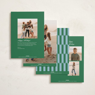 This is a evergreen foil pressed holiday cards with foil pressed by Everett Paper Goods called vintage classic printing on recycled smooth signature in standard