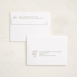 This is a snow foil pressed holiday cards with foil pressed by Robert and Stella called autuer printing on recycled smooth signature in standard
