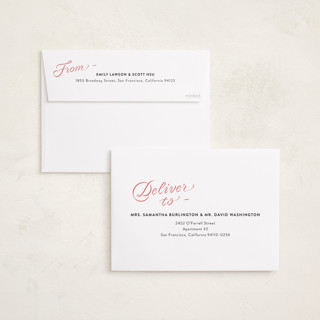 This is a ruby foil pressed holiday cards with foil pressed by Alston Foster called merry, merry! printing on recycled smooth signature in standard