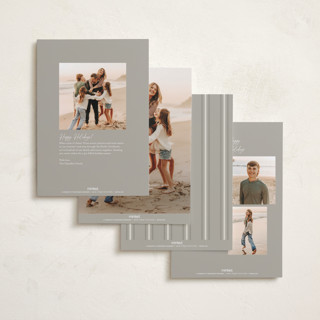 This is a tinsel foil pressed holiday cards with foil pressed by Robert and Stella called christmas candids printing on recycled smooth signature in standard