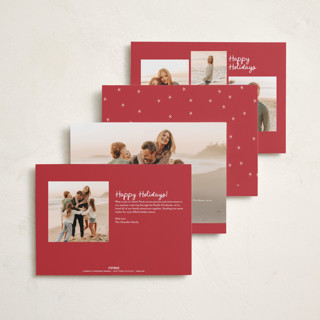 This is a cherry foil pressed holiday cards with foil pressed by Ani Somi called christmas pudding printing on recycled smooth signature in standard
