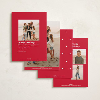 This is a poinsettia foil pressed holiday cards with foil pressed by Baumbirdy called delicate bow printing on recycled smooth signature in standard