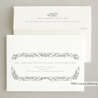 This is a frosted foil pressed holiday cards with foil pressed by Tamara Hilje called blonda printing on recycled smooth signature in standard