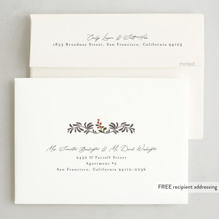 This is a midnight foil pressed holiday cards with foil pressed by Chris Griffith called special occasion printing on recycled smooth signature in standard