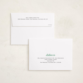 This is a pine foil pressed holiday cards with foil pressed by Louise Kay called happiest holidays printing on recycled smooth signature in standard