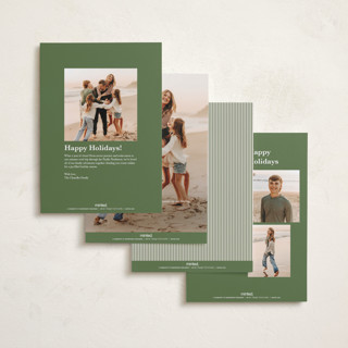 This is a cedar foil pressed holiday cards with foil pressed by Kelly Schmidt called striped border printing on recycled smooth signature in standard