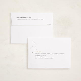 This is a ecru foil pressed holiday cards with foil pressed by Dana Duricekova called minimal sparkle printing on recycled smooth signature in standard