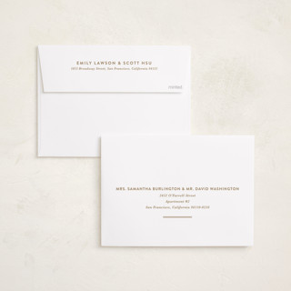 This is a snow foil pressed holiday cards with foil pressed by Lucrecia Caporale called minimal style printing on recycled smooth signature in standard