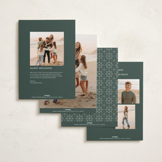 This is a sage foil pressed holiday cards with foil pressed by Melanie Kosuge called merry monoline printing on recycled smooth signature in standard