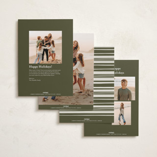This is a cream foil pressed holiday cards with foil pressed by Robert and Stella called devon printing on recycled smooth signature in standard