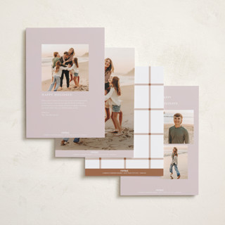 This is a dusty rose foil pressed holiday cards with foil pressed by Pink House Press called mr. and mrs. printing on recycled smooth signature in standard