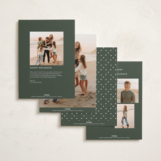 This is a fern foil pressed holiday cards with foil pressed by Michelle Taylor called gilded trio printing on recycled smooth signature in standard