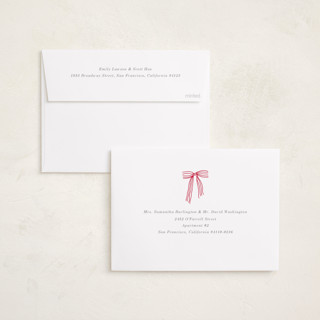 This is a snow foil pressed holiday cards with foil pressed by Baumbirdy called bows printing on recycled smooth signature in standard