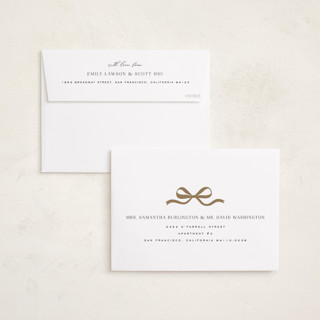 This is a snowfall foil pressed holiday cards with foil pressed by Design Lotus called gilded lettering printing on recycled smooth signature in standard