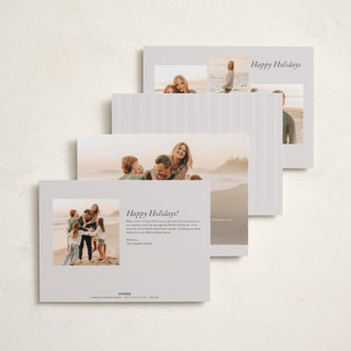 This is a eggnog foil pressed holiday cards with foil pressed by Brianne Larsen called elegantly lined printing on recycled smooth signature in standard