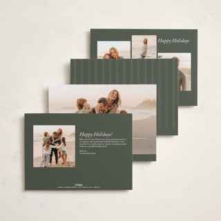 This is a pine foil pressed holiday cards with foil pressed by Brianne Larsen called elegantly lined printing on recycled smooth signature in standard