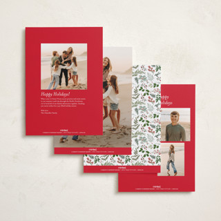This is a cranberry foil pressed holiday cards with foil pressed by Susan Moyal called natural holiday printing on recycled smooth signature in standard
