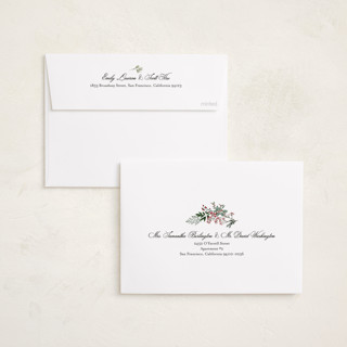 This is a cranberry foil pressed holiday cards with foil pressed by Susan Moyal called natural holiday printing on recycled smooth signature in standard