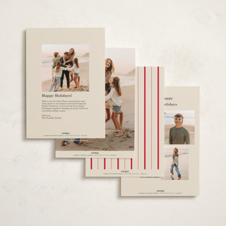 This is a champagne foil pressed holiday cards with foil pressed by Baumbirdy called season snapshot printing on recycled smooth signature in standard