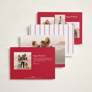 This is a candy cane foil pressed holiday cards with foil pressed by Jenna Holcomb called simple border printing on recycled smooth signature in standard