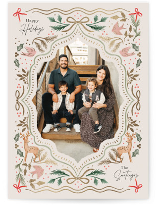 Flourish Ornament Foil-Pressed Holiday Cards