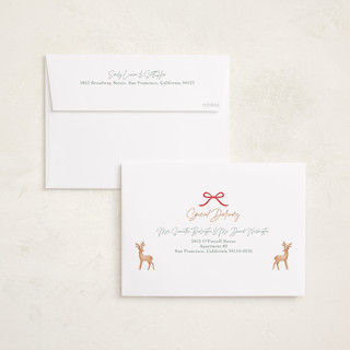 This is a pastel foil pressed holiday cards with foil pressed by Elly called flourish ornament printing on recycled smooth signature in standard