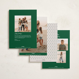 This is a pine foil pressed holiday cards with foil pressed by Ilene Guy called modern merry printing on recycled smooth signature in standard
