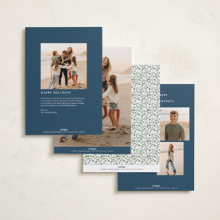 This is a blue spruce foil pressed holiday cards with foil pressed by Susan Moyal called detailed printing on recycled smooth signature in standard