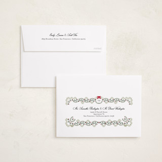 This is a holly berry foil pressed holiday cards with foil pressed by Susan Moyal called detailed printing on recycled smooth signature in standard