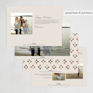 This is a apple cider foil pressed holiday cards with foil pressed by Joanna Griffin called pom pom garland printing on recycled smooth signature in standard