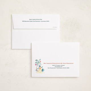 This is a sea turtle foil pressed holiday cards with foil pressed by Sarah Knight called merry luau printing on recycled smooth signature in standard