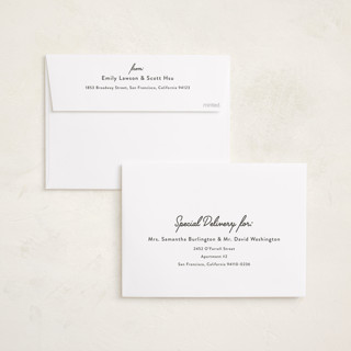 This is a cinder foil pressed holiday cards with foil pressed by Melanie Kosuge called moderne printing on recycled smooth signature in standard