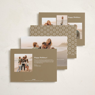 This is a snow foil pressed holiday cards with foil pressed by Up Up Creative called exclaim printing on recycled smooth signature in standard