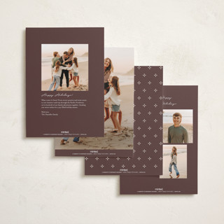 This is a pinecone foil pressed holiday cards with foil pressed by Emily Betts called classic corners printing on recycled smooth signature in standard