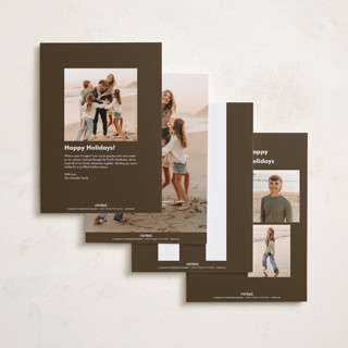 This is a espresso foil pressed holiday cards with foil pressed by Megan Davis called trattoria printing on recycled smooth signature in standard