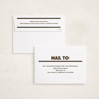 This is a espresso foil pressed holiday cards with foil pressed by Megan Davis called trattoria printing on recycled smooth signature in standard